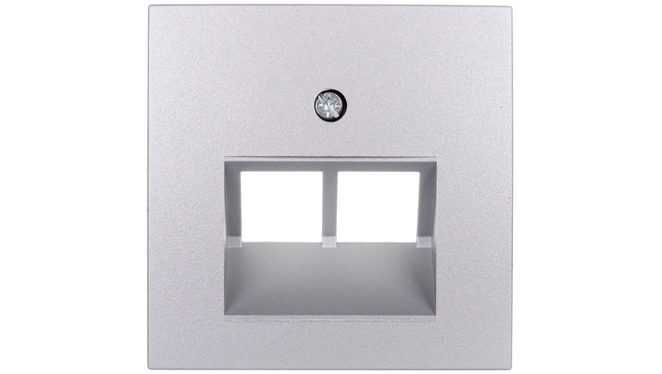 Berker B1/B5/B7 GLAS Plakietka do gniazda teleinformatycznego UAE /RJ11, RJ45/ aluminium 14091404