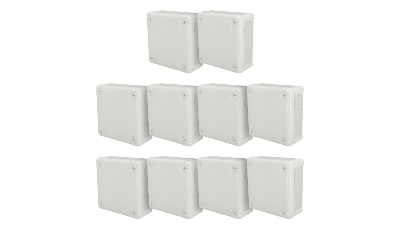 Puszka hermetyczna natynkowa 118x118x46mm 12-wlotowa, z dławikami gumowymi, IP55 zamknięcie na wkręty, biała EDO 10szt