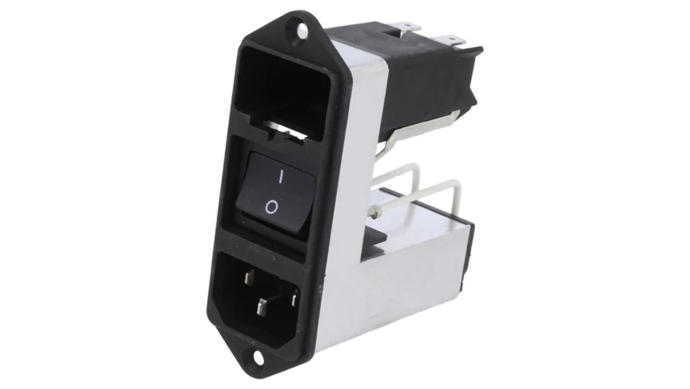 Złącze zasilające AC gniazdo męskie 2A 250VAC IEC 60320 4mH CD24.1101.151