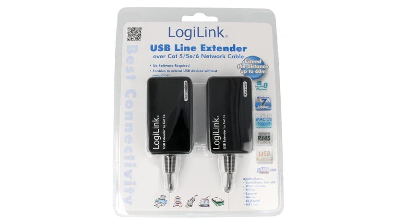 Extender USB A, RJ45 x2 o zasięgu 60m, 0,48Gbps UA0021D