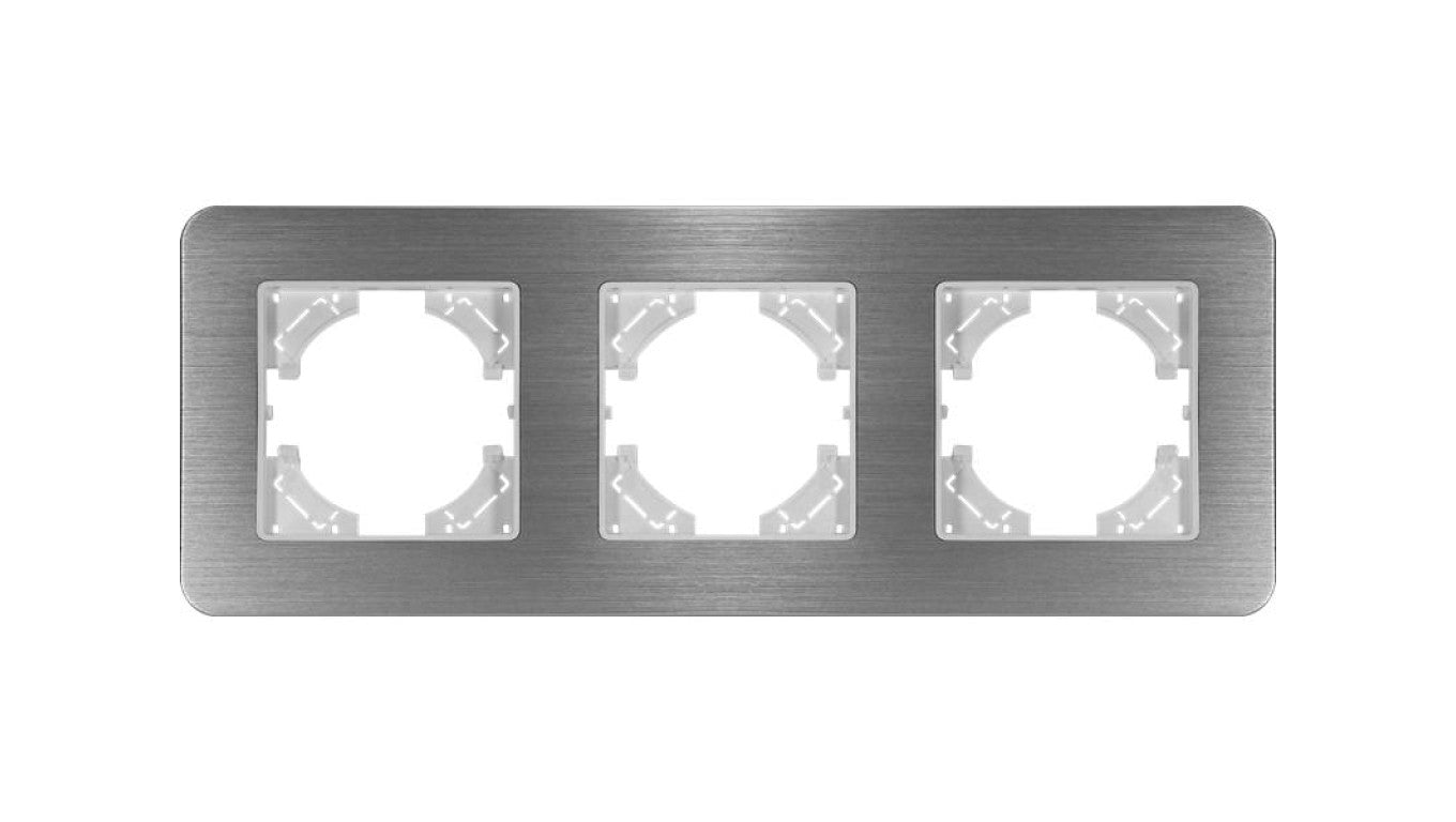 Ramka potrójna MODERN-Q, aluminium szczotkowane (linia Alu Touch)