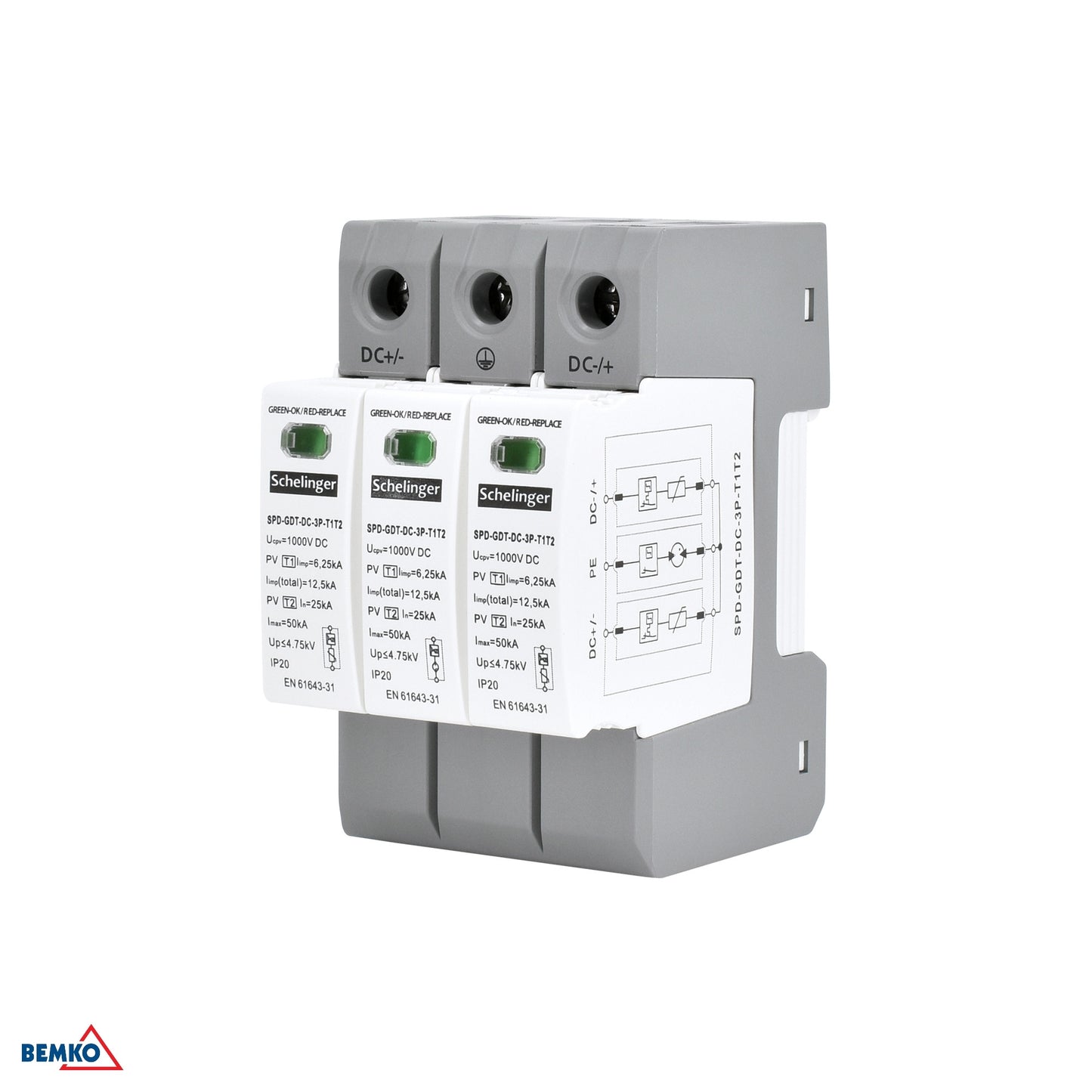 Ogranicznik przepięć 3P 12.5kA DC 1000V SCHELINGER