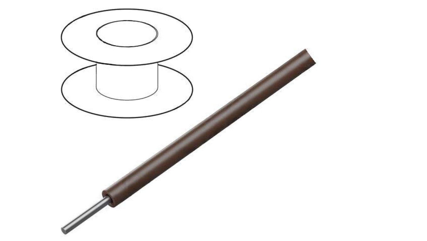 Przewód HookUp Wire d: 22AWG drut Cu PVC brązowy 1000V 30,5m 1561 BR005