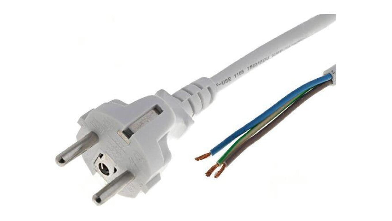 Kabel: 3x0,75mm2, CEE 7/7 (E/F) wtyk, 3m, 6A LT312 H05VV-F 3X0.75 3.0M WHT