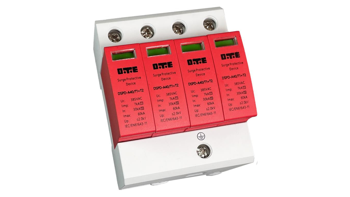 OGRANICZNIK PRZEPIĘĆ AC385V 60kA KLASA T1+T2 (B+C) DTE DSPD-AC385-60kA 4P