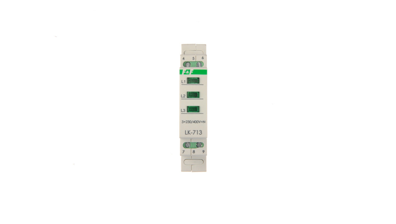 Lampka modułowa 3-fazowa zielona 3x230V+N AC LK-713G