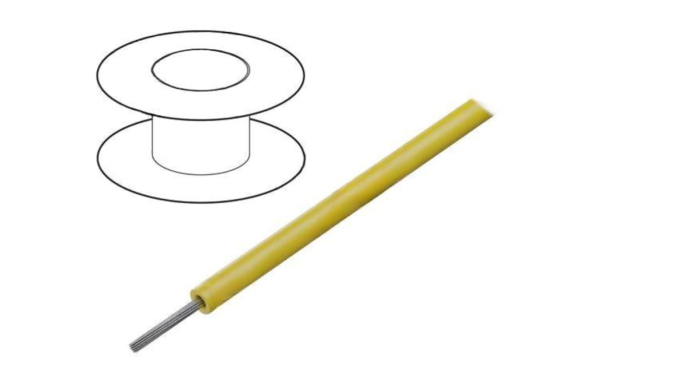 Przewód HookUp Wire linka Cu d: 22AWG PVC żółty 600V 305m 1855/19 YL001