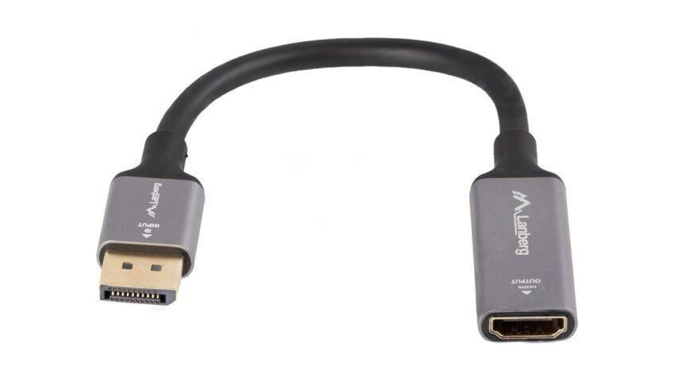 Adapter DisplayPort wtyk,HDMI gniazdo 0,2m czarny aluminium AD-DP-HD-02