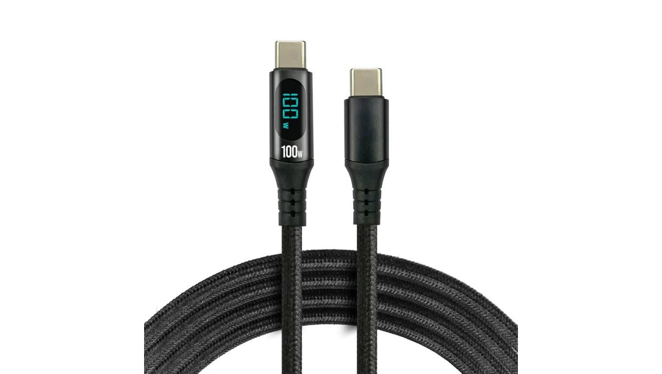 Kabel przewód USB-C PD E-Marker LCD 100cm everActive CBB-1PD5L Power Delivery 3.0 5A/20V 100W