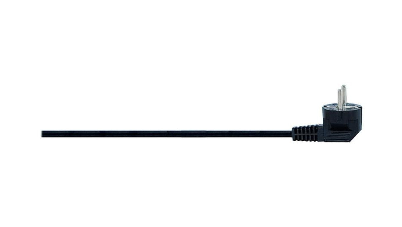 Przewód przyłączeniowy z wtyczką kątową OWY (H05VV-F) 3x1,5mm2 - 1,5m - czarny