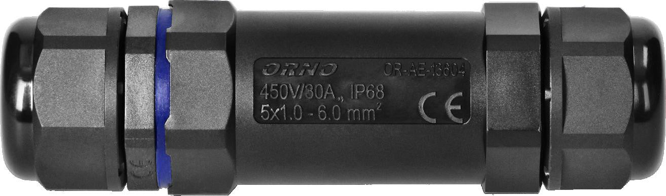 Konektor Mufa kablowa prosta M25 IP68, 5x6mm², 450V/30A OR-AE-13604
