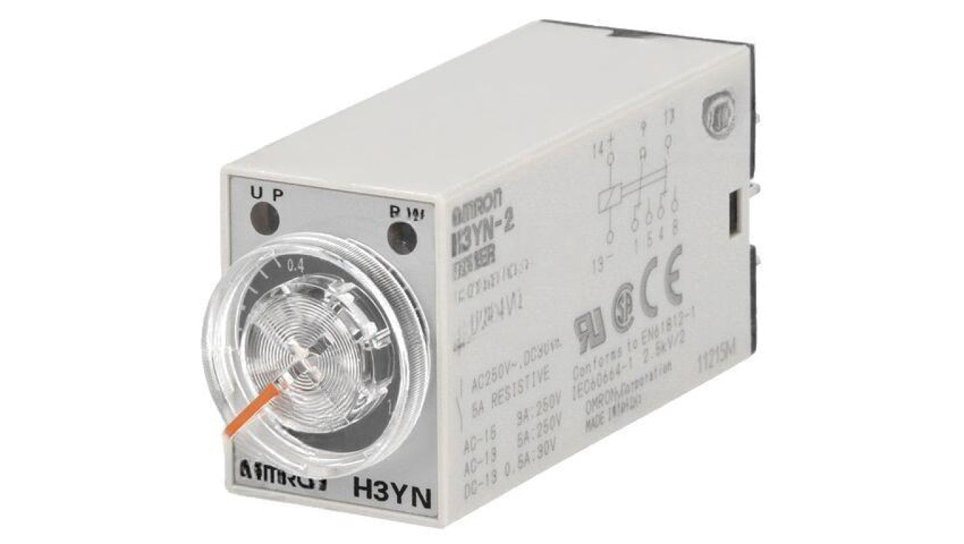 Przekaźnik czasowy 0,1s÷10min DPDT 250VAC/5A 24VDC H3YN-2 DC24