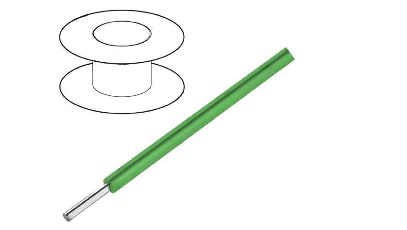 Przewód HookUp Wire d: 22AWG drut Cu PVC zielony 300V 305m 3051/1 GR001