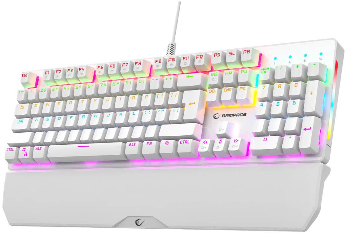 Klawiatura przewodowa Rampage KB-R86 UMBRA biały (Blue Switches)