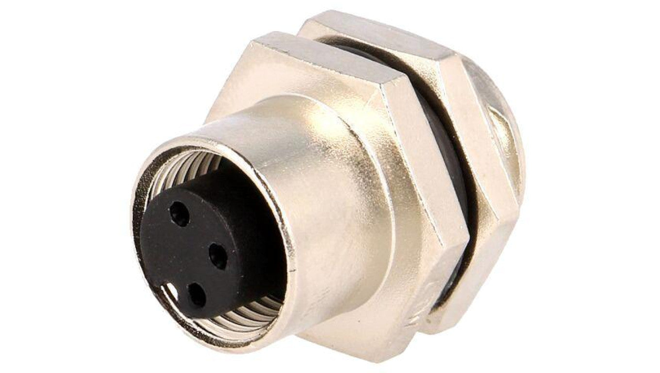 Złącze M12, żeńskie, PIN:3, gniazdo, proste, 250V M12A-03PFFS-SH8001