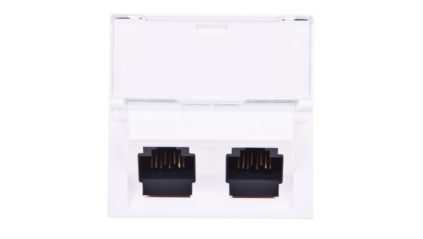MOSAIC Gniazdo komputerowe podwójne RJ45 kat.6 UTP 2M 45st białe 076504