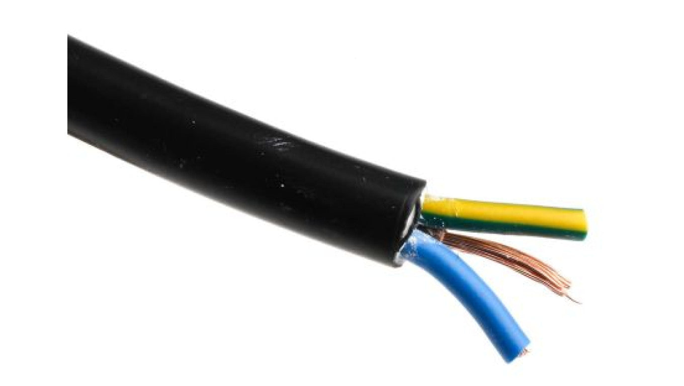 Sieciowy kabel zasilający 3 Core Polichlorek winylu PVC Sheath Czarny 7.6mm od , 300 V, 500 V