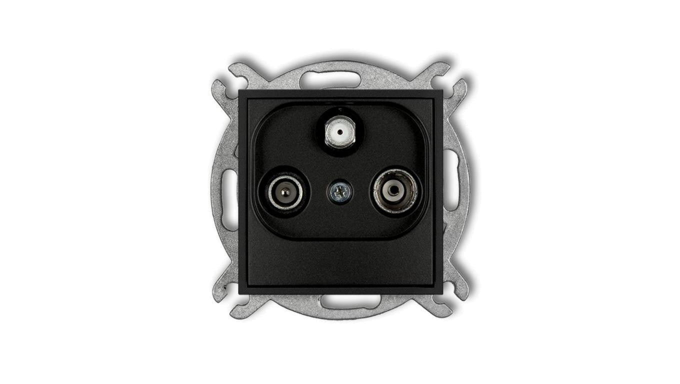 ICON Mechanizm gniazda abonenckiego RTV-SAT końcowego 1,5dB czarny mat 12IGS