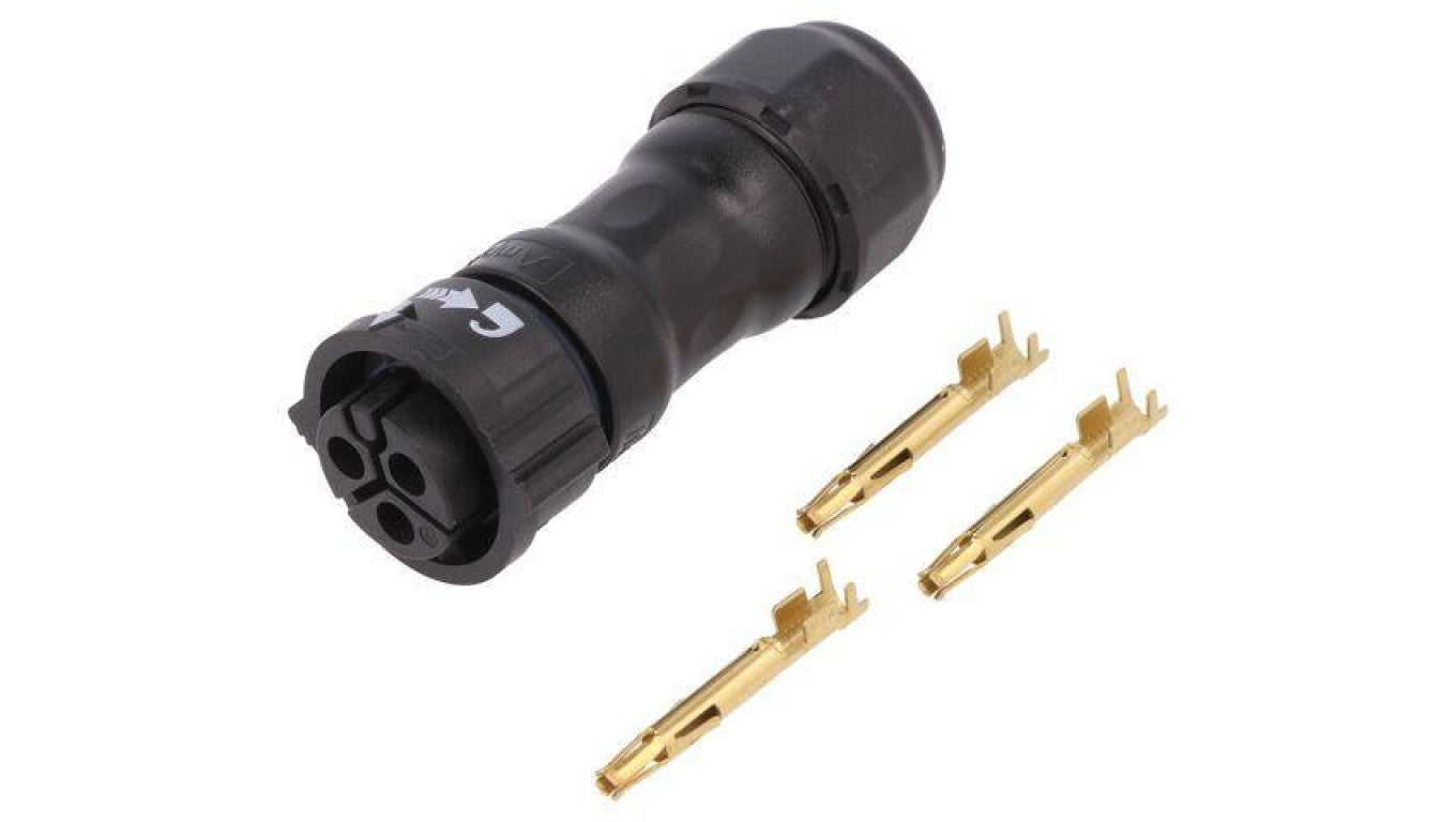 Złącze okrągłe X-Lok, wtyk, motaż na przewód, PIN: 3 żeńskie ze stykami IP68 CC-03BFFA-QL8LPP