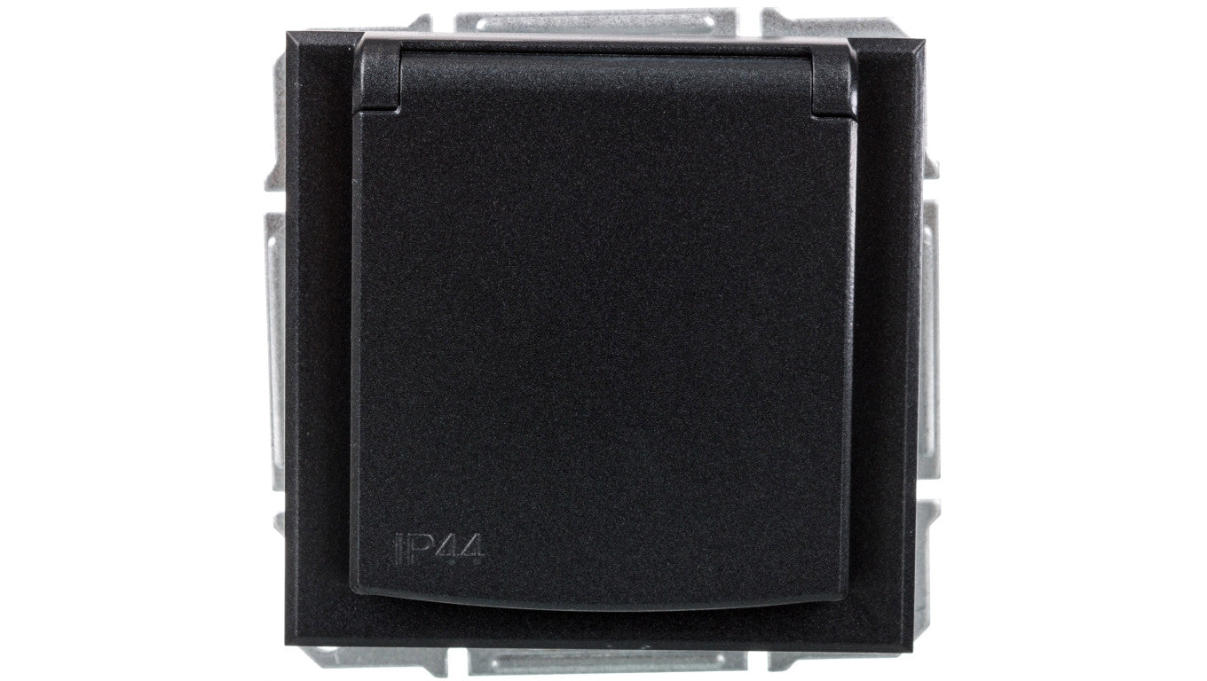 ASFORA Gniazdo 2P+PE IP44 do systemu ramkowego antracyt EPH2800671
