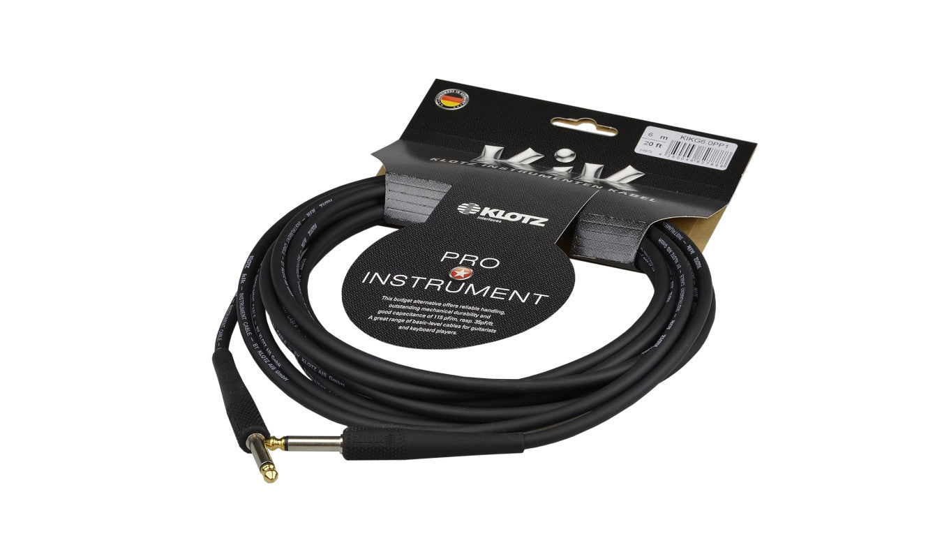 KLOTZ KIK Kabel instrumentalny złocony Audio Jack 6,3mm Mono (wtyk / wtyk) 6m