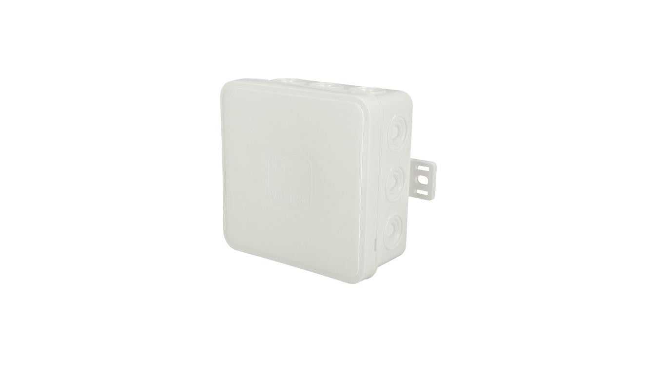 Puszka hermetyczna natynkowa elastyczna 85x85x41mm 12-wlotowa, zamknięcie na klik IP54 biała EDO