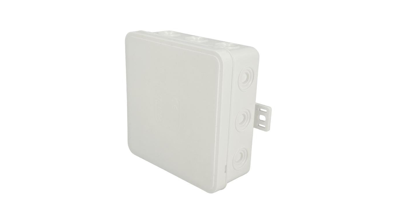 Puszka hermetyczna natynkowa elastyczna 100x100x41mm 12-wlotowa, zamknięcie na klik IP54 biała EDO