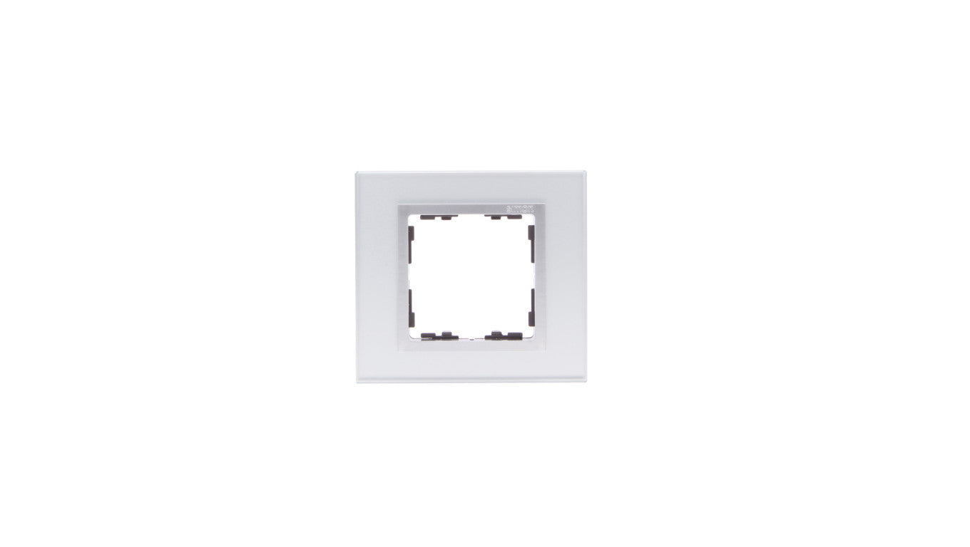 Simon 82 Ramka pojedyncza kamień srebro/ ramka pośrednia aluminium mat 82917-62