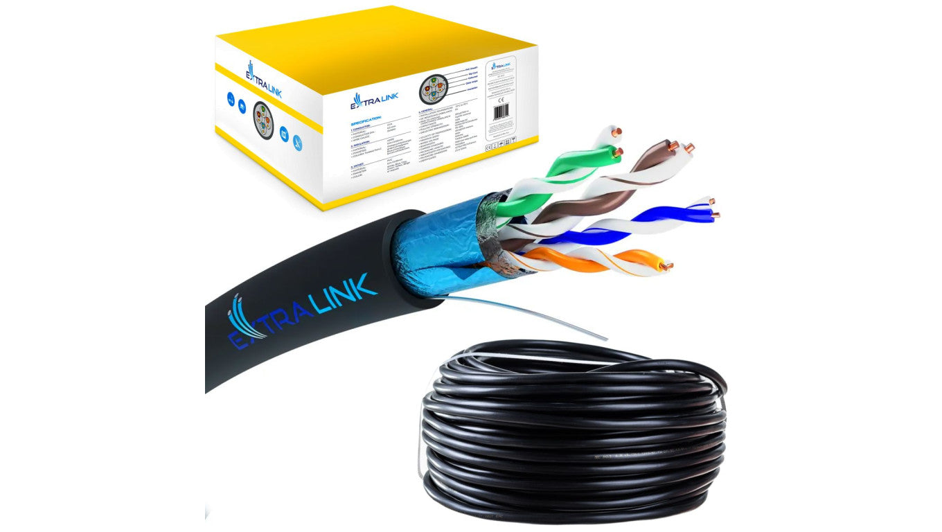 Kabel sieciowy skrętka 100M Extralink CAT5E FTP (F/UTP) V2 Zewnętrzny