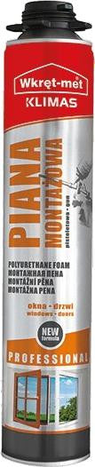 Piana montażowa pistoletowa PMPL PROFESSIONAL Wkręt-met Klimas 750ml