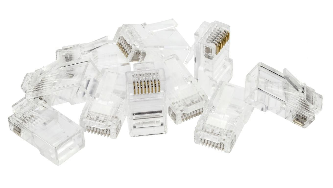 Wtyk modularny RJ45 8P8C kat.5e nieekranowany UTP uniwersalny drut linka NEKU opakowanie WORECZEK 10szt.
