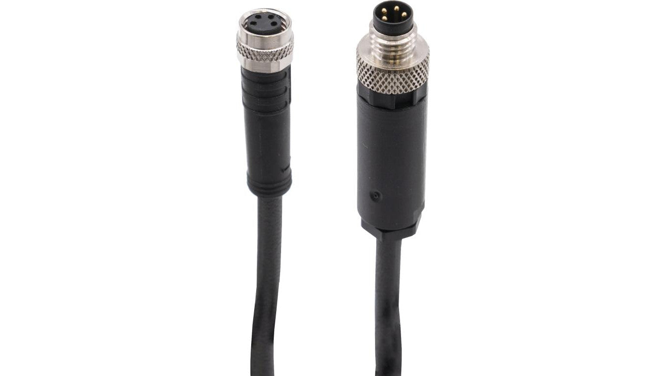 Kabel do oświetlenia kamery w trybie ciągłym, gniazdo M8 4-stykowe proste, wtyczka M8 4-stykowa prosta, 0,6 m VK06F001