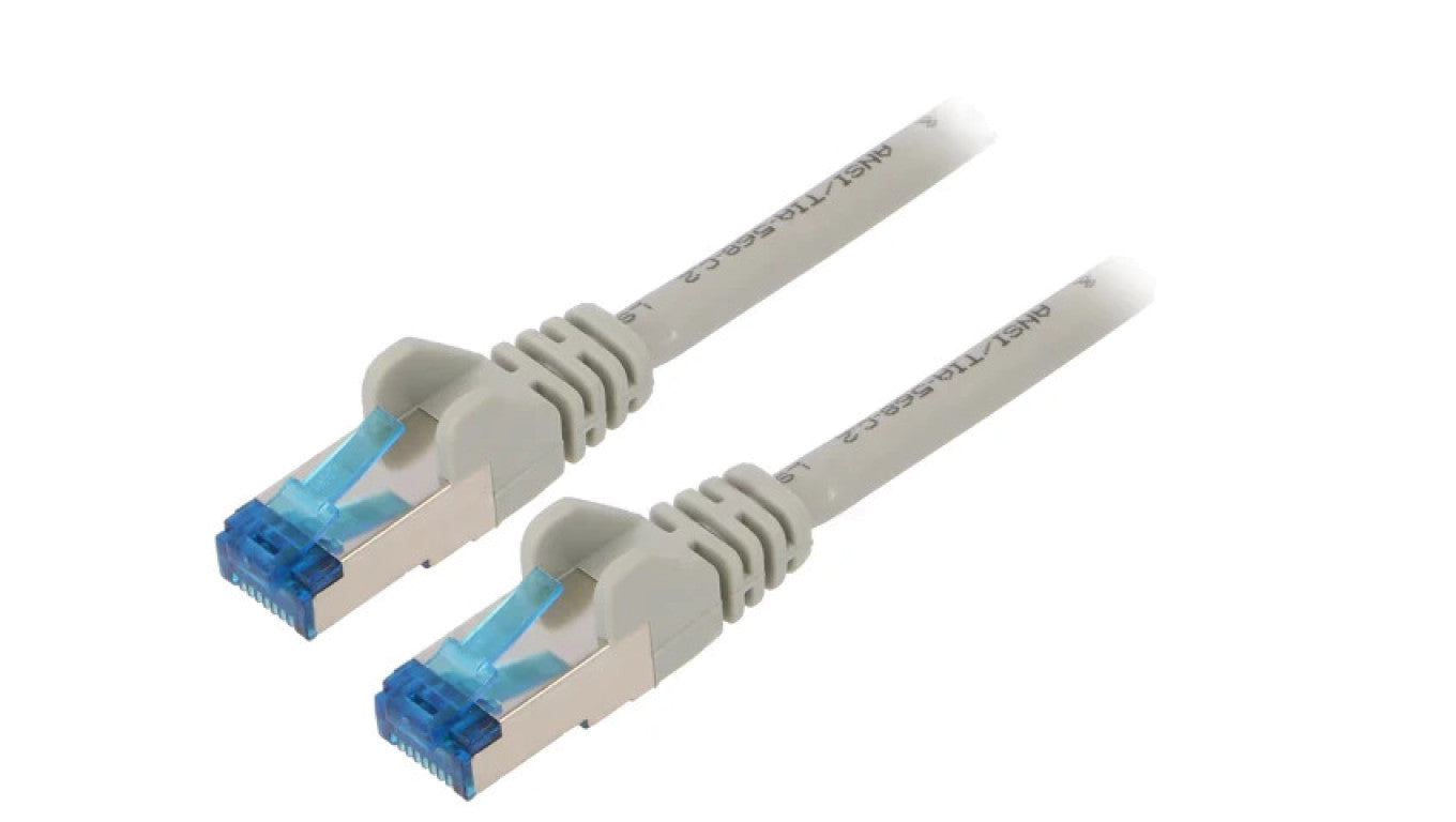 Patch cord S/FTP 6a linka Cu LSZH szary 5m 27AWG 93815