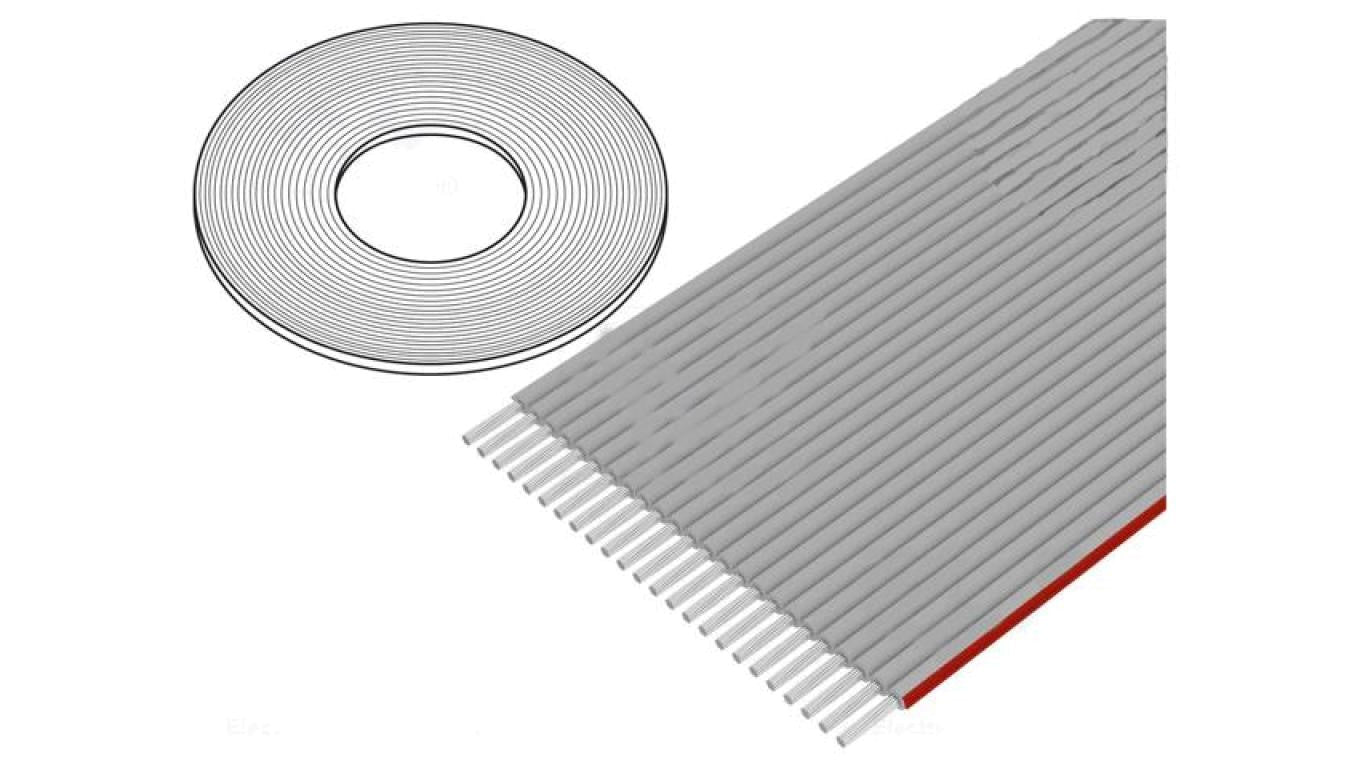 Przewód: wstążkowy 1mm linka Cu nieekranowany PVC szary 30,5m DS1057-01-24A282R-30.5