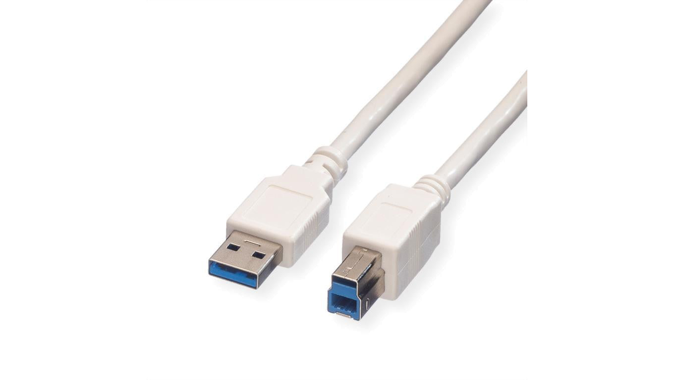 Kabel VALUE USB 3.2 Gen 1, typ A-B, biały, 0,8 m