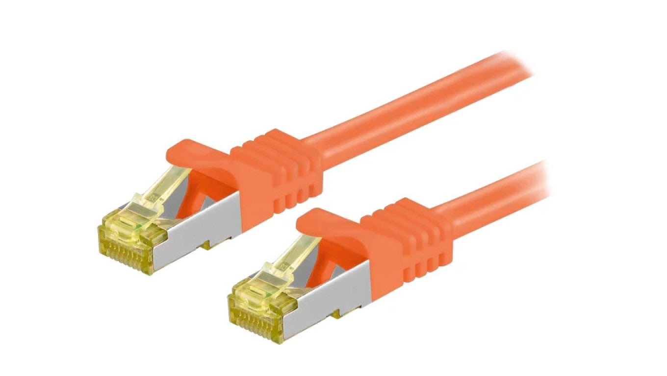 Patch cord S/FTP 6a linka Cu LSZH pomarańczowy 5m 26AWG 91624