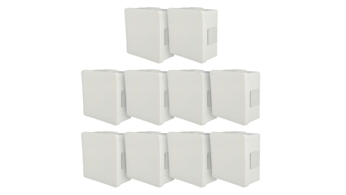 Puszka hermetyczna natynkow 86x86x40mm 4-wlotowa, z dławikami gumowymi, IP55 zamknięcie na klik, biała EDO 10szt.