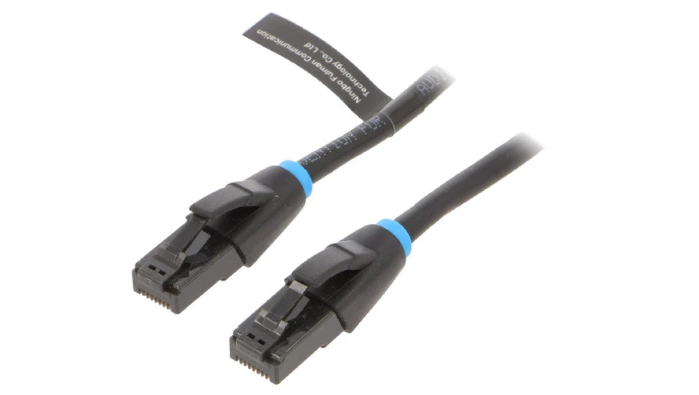 Patch cord U/UTP 6 OFC PVC czarny 25m RJ45 wtyk,z obu stron IBKBS