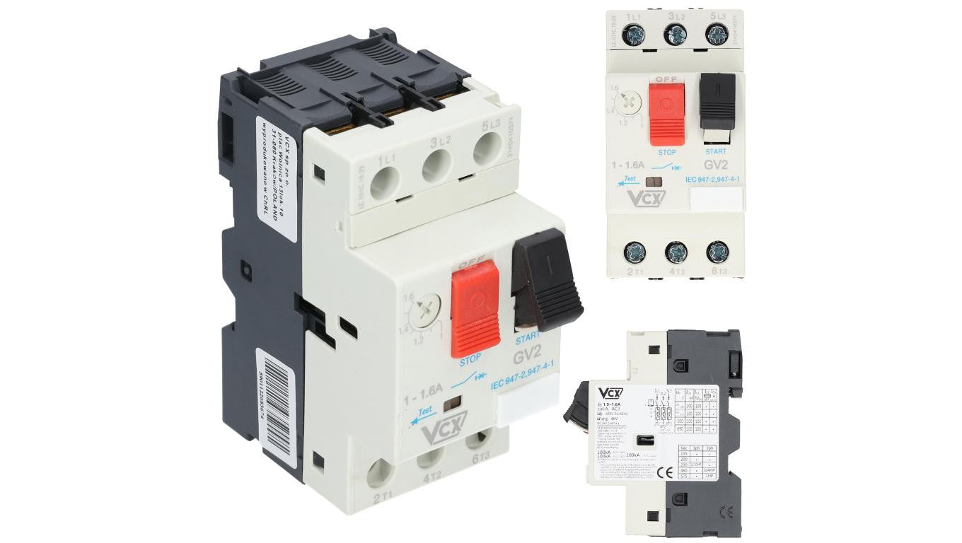 Wyłącznik silnikowy 1,0-1,6A 3P 6kV 230/400V GV-2 VCX