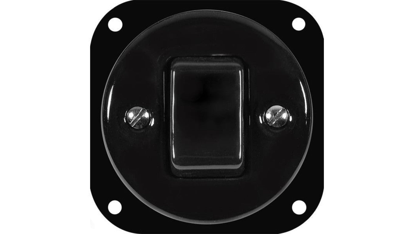 Łącznik krzyżowy Retro ceramic bez ramki, 10A-250V~, czarny
