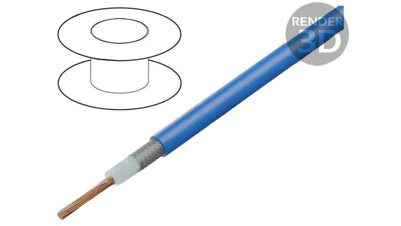 Przewód: koncentryczny RG58 1x0,5mm2 linka Cu PVC niebieski 60.7500-23