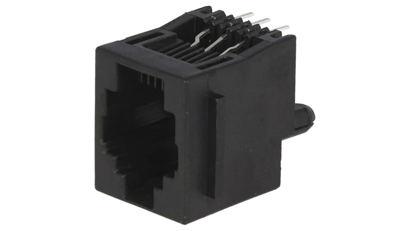 Gniazdo RJ12 6-PIN z blokadą panel stop Układ 6p6c THT 5520258-3