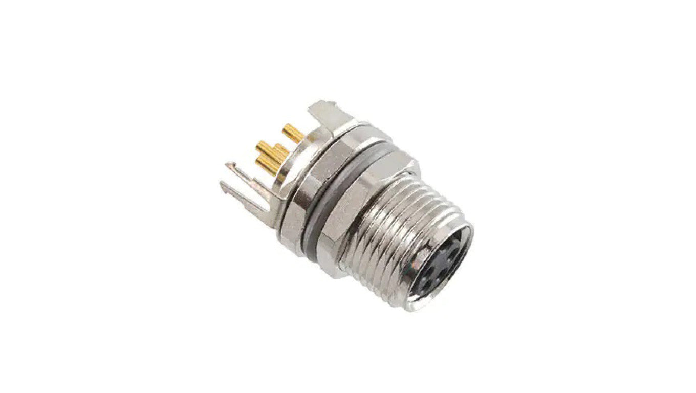 Złącze okrągłe M8 żeńskie proste montaż THT 4-PIN 30V T4041037041-000