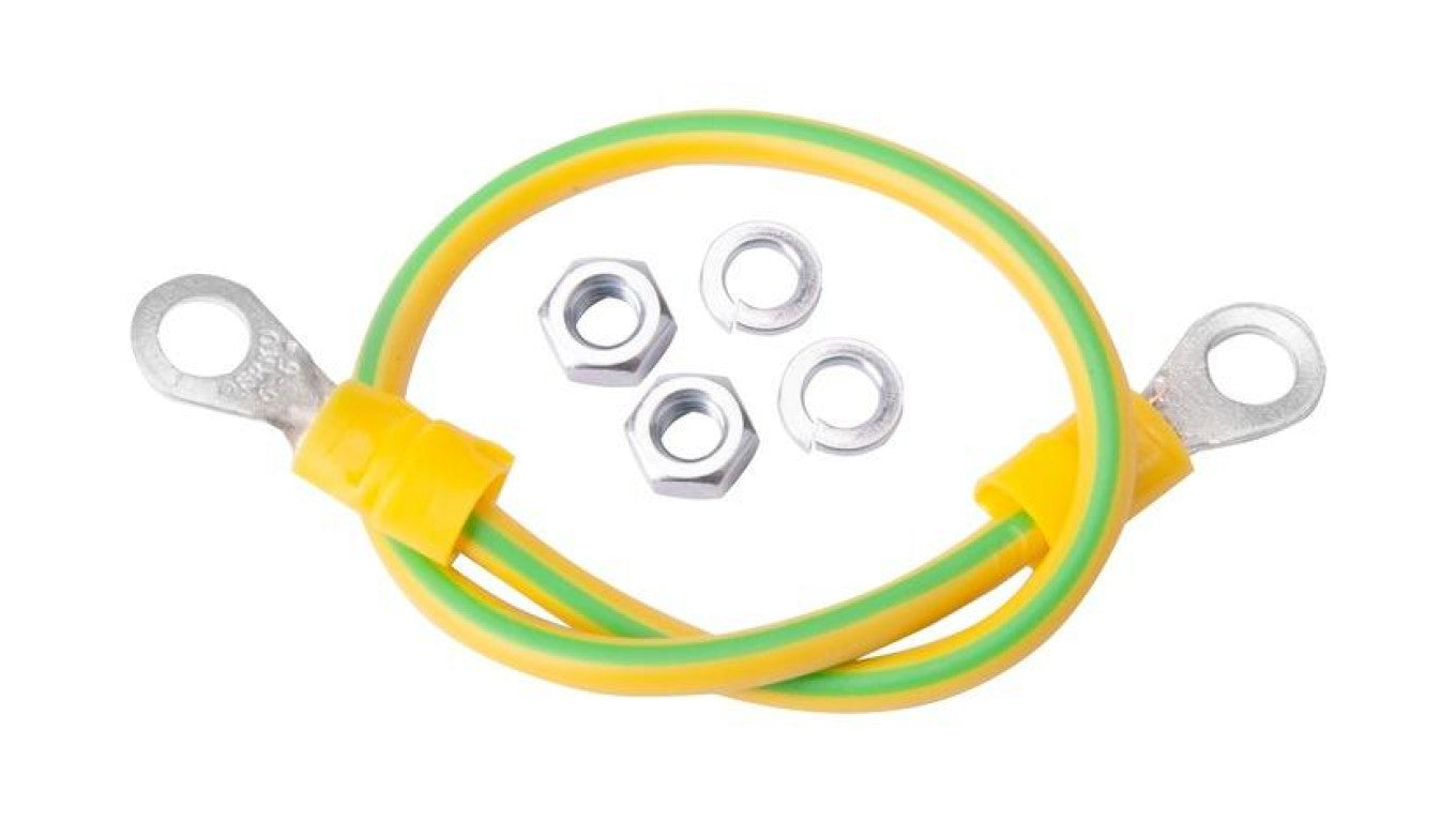 Kabel uziemiający gotowy zestaw z nakrętkami LGY 4 mm2 0,22m (EK-18)