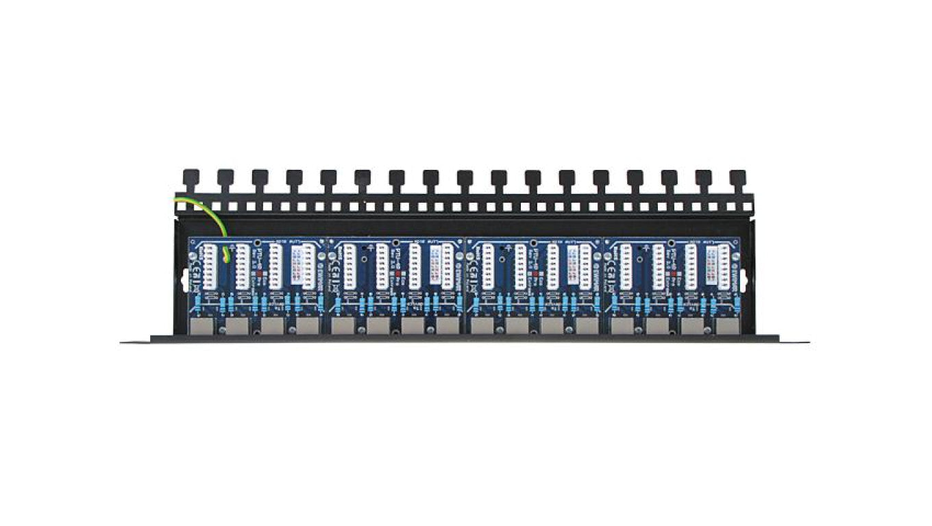 16-kanałowy panel zabezpieczający LAN z podwyższoną ochroną przepięciową PoE EWIMAR PTU-516R-PRO/PoE