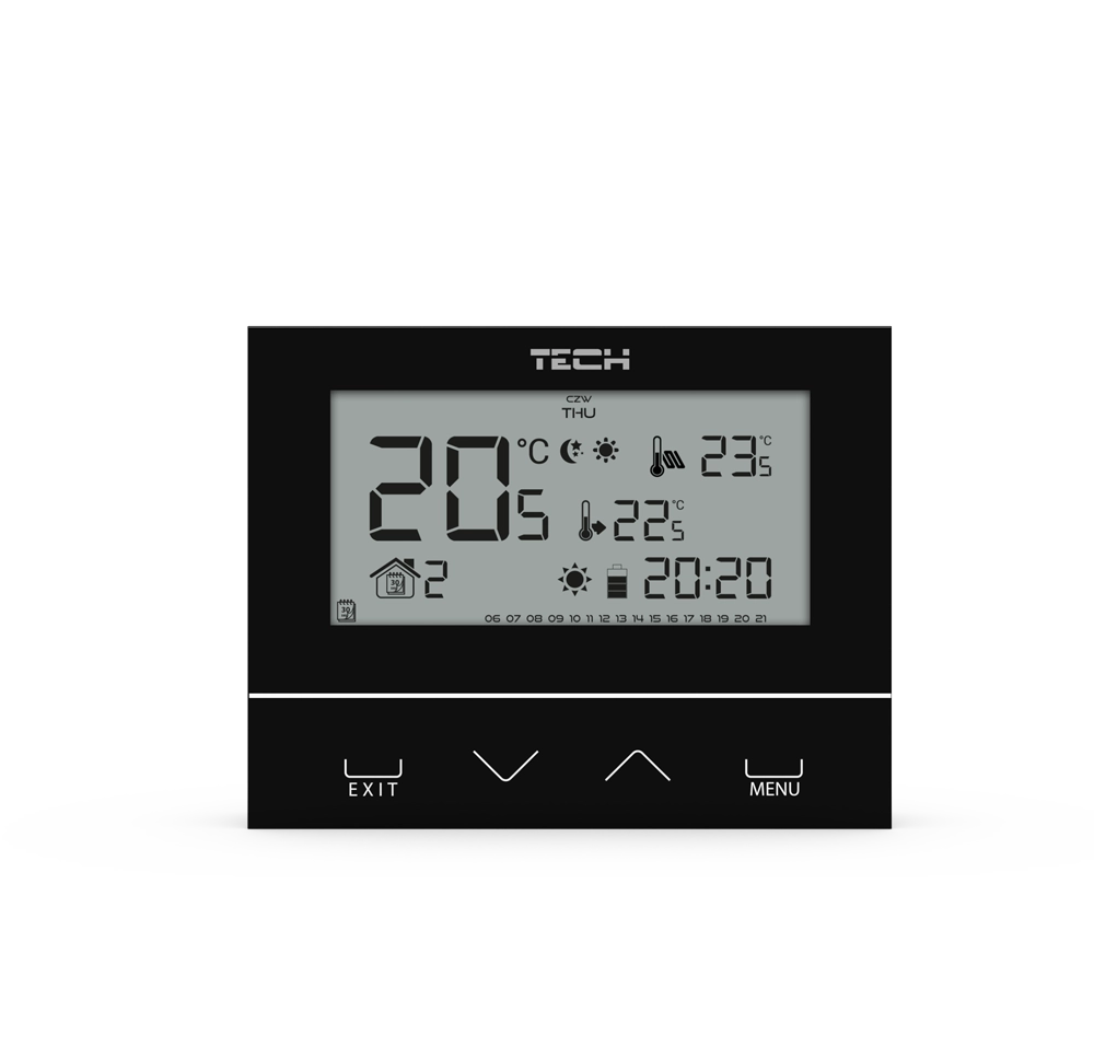 Demo Przewodowy dwustanowy regulator pokojowy czarny ST-292v3 Tech sterowniki