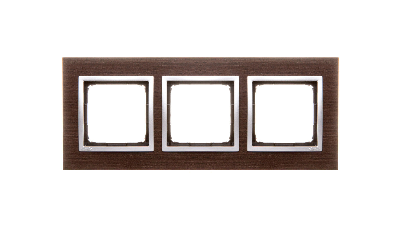 Simon 54 Nature Ramka potrójna drewno SREBRNE WENGE DRN3/84