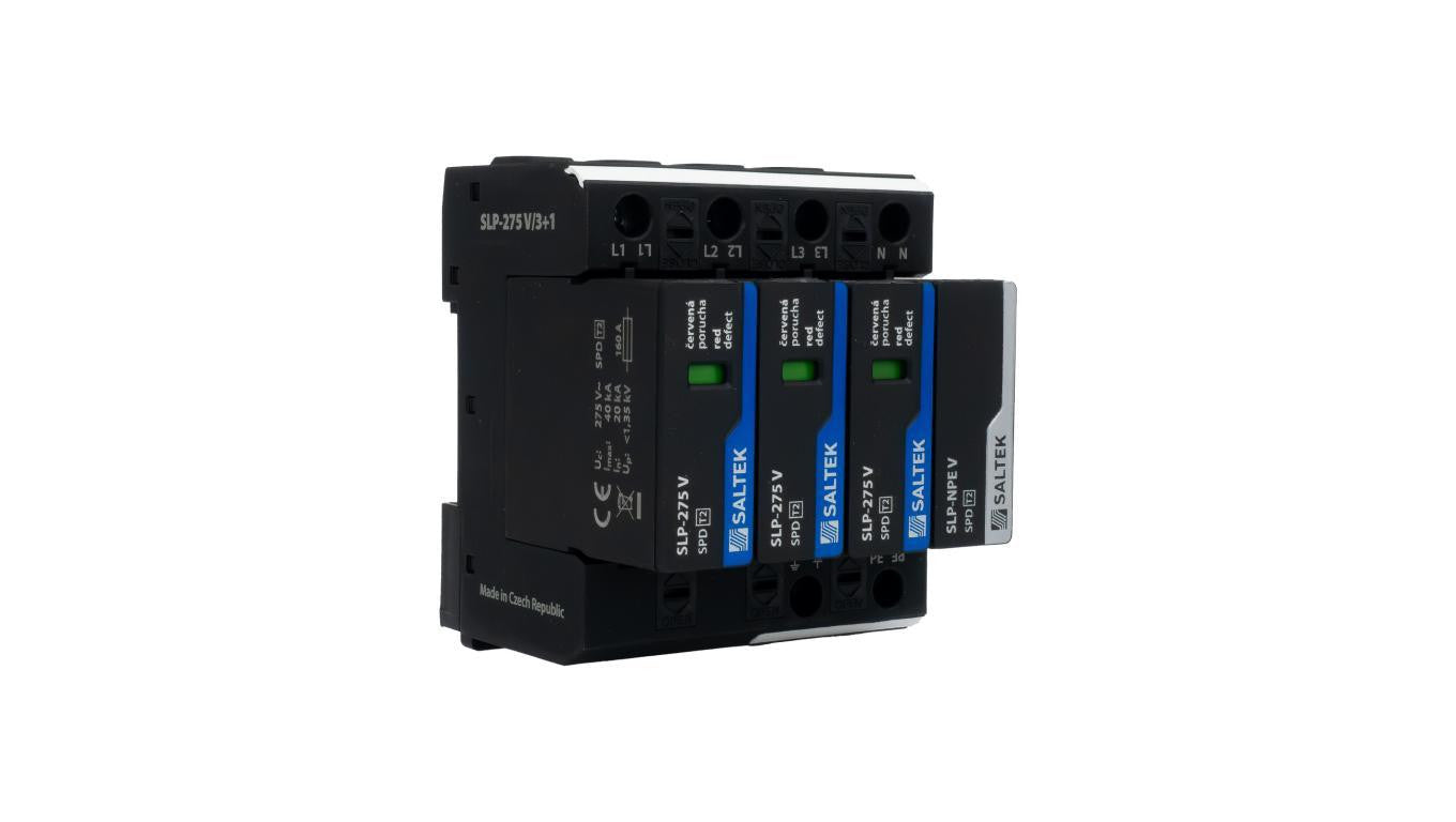 Ogranicznik przepięć typ 2 40kA SLP-275 V/3+1 do 255V DC szyna DIN warystorowy ochronnik przepięciowy dla niskiego napięcia