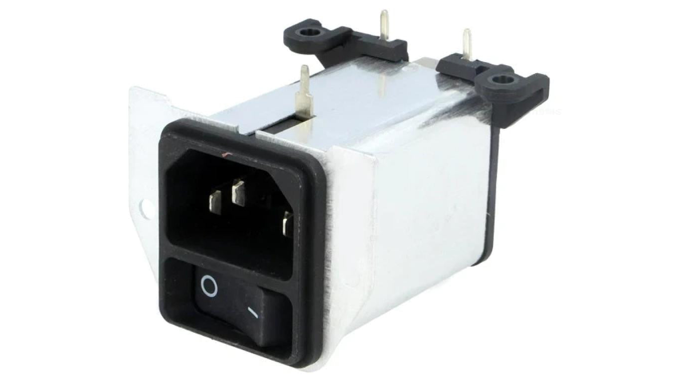 Złącze zasilające AC gniazdo męskie 1A 250VAC IEC 60320 DC22.1121.111