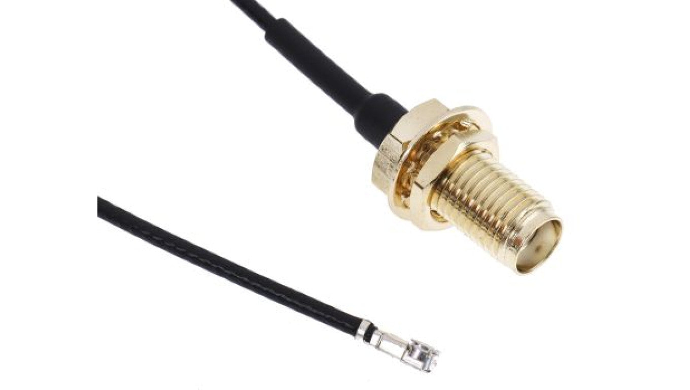 Kabel koncentryczny, RF, Czarny Gniazdo SMA Żeńskie U.FL 150mm, RS PRO Z zakończeniem